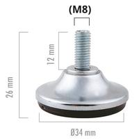 Düz Bingo M8 x Ø 35 x 13 Krom