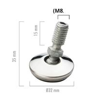 Oynar Başlı Paslanmaz Bingo M8 (Ø32) İnox