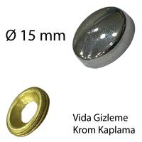Vi̇da Kapağı Ø 15 Mm (Pi̇ri̇nç Üzeri̇ Krom Kaplama)
