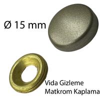 Vi̇da Kapağı Ø 15 Mm (Pi̇ri̇nç Üzeri̇ Mat Krom Kaplama)