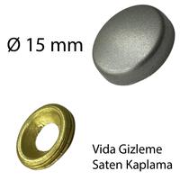 Vi̇da Kapağı Ø 15 Mm (Pi̇ri̇nç Üzeri̇ Saten Kaplama)